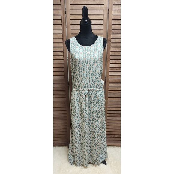 Citrus Sky Womens Rayon Dream Dress Size Large Sleeveless Cinch Drawstring Maxi - Picture 1 of 7